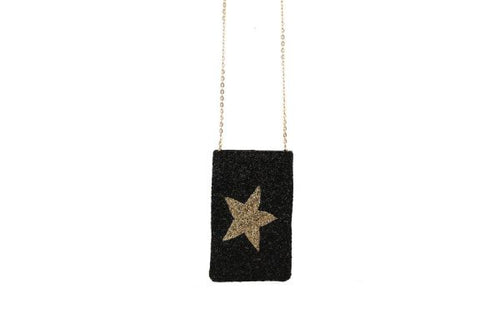 Black & Gold Beaded Star Mini Crossbody | Bella Lucca Boutique