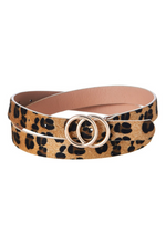 Leopard Thin and Skinny Double O Metal Belt Buckle | Bella Lucca Boutique