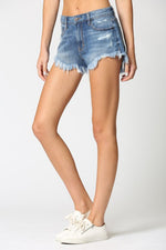Hidden High Rise Shorts Super Frayed Denim Jean | Bella Lucca Boutique