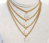 Monogram Initial Curb Chain Necklace-Bella Lucca Boutique