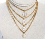 Monogram Initial Curb Chain Necklace-Bella Lucca Boutique