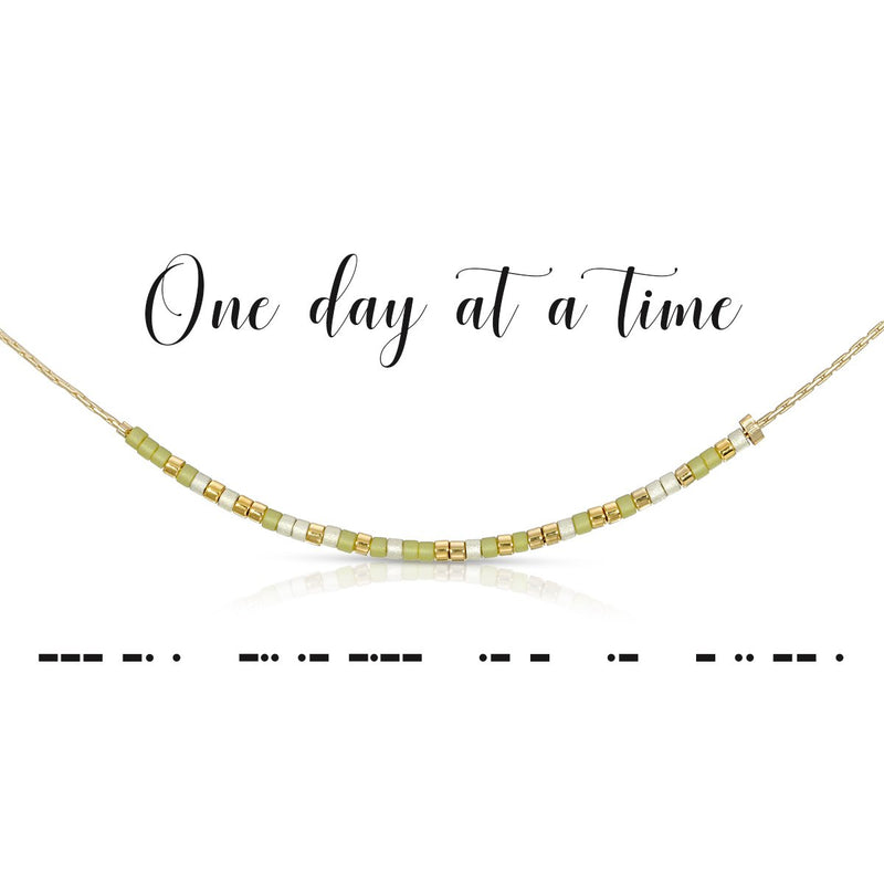 One Day at a Time Morse Code Necklace | Bella Lucca Boutique