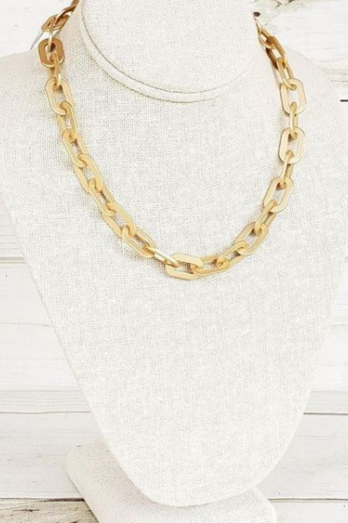 Gold Oval Thick Link Chain Necklace Virtue Jewelry
