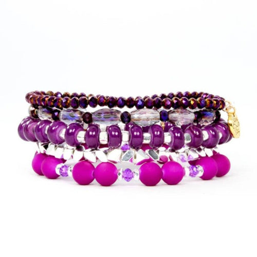 Purple Mardi Gras Bracelet Stack | Bella Lucca Boutique
