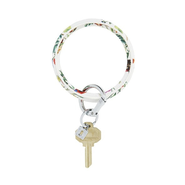 O-Venture Big O Leather Key Ring | White Floral | Bella Lucca Boutique