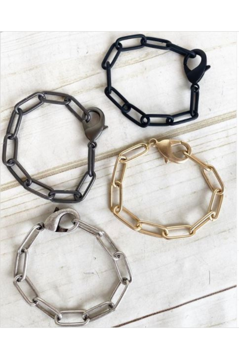 Virtue Jewelry XL Silver Paperclip Bracelet | Bella Lucca Boutique