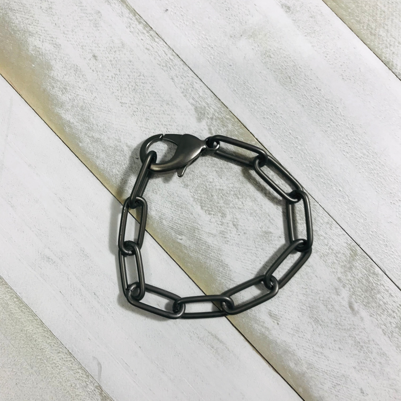 Virtue Jewelry XL Gunmetal Paperclip Bracelet | Bella Lucca Boutique